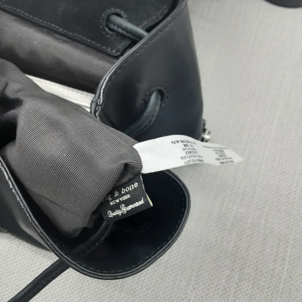 Rag & Bone Mini Pilot Backpack Black Leather Adjustable Strap